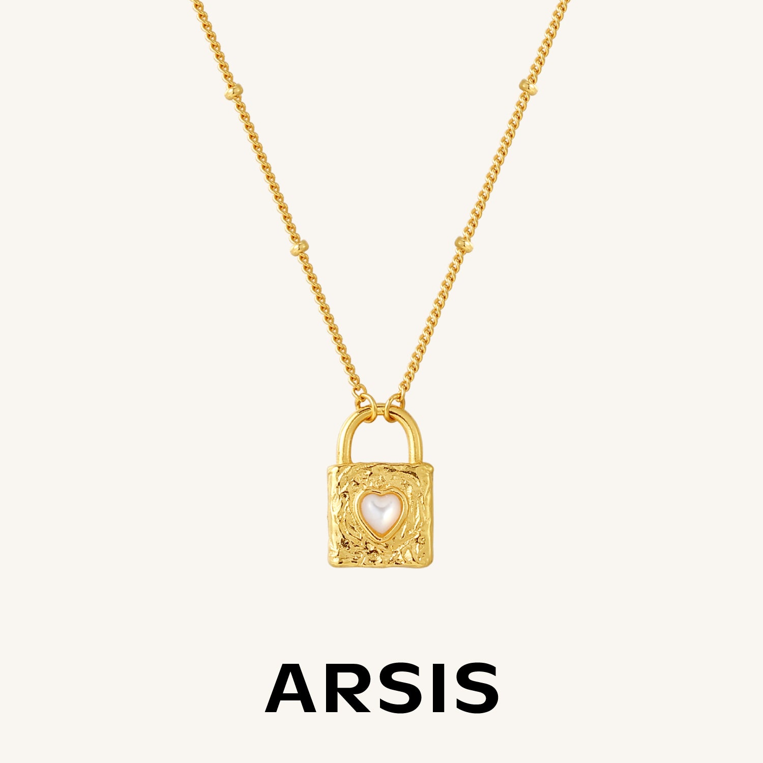 Mother of Pearl Padlock Pendant Necklace