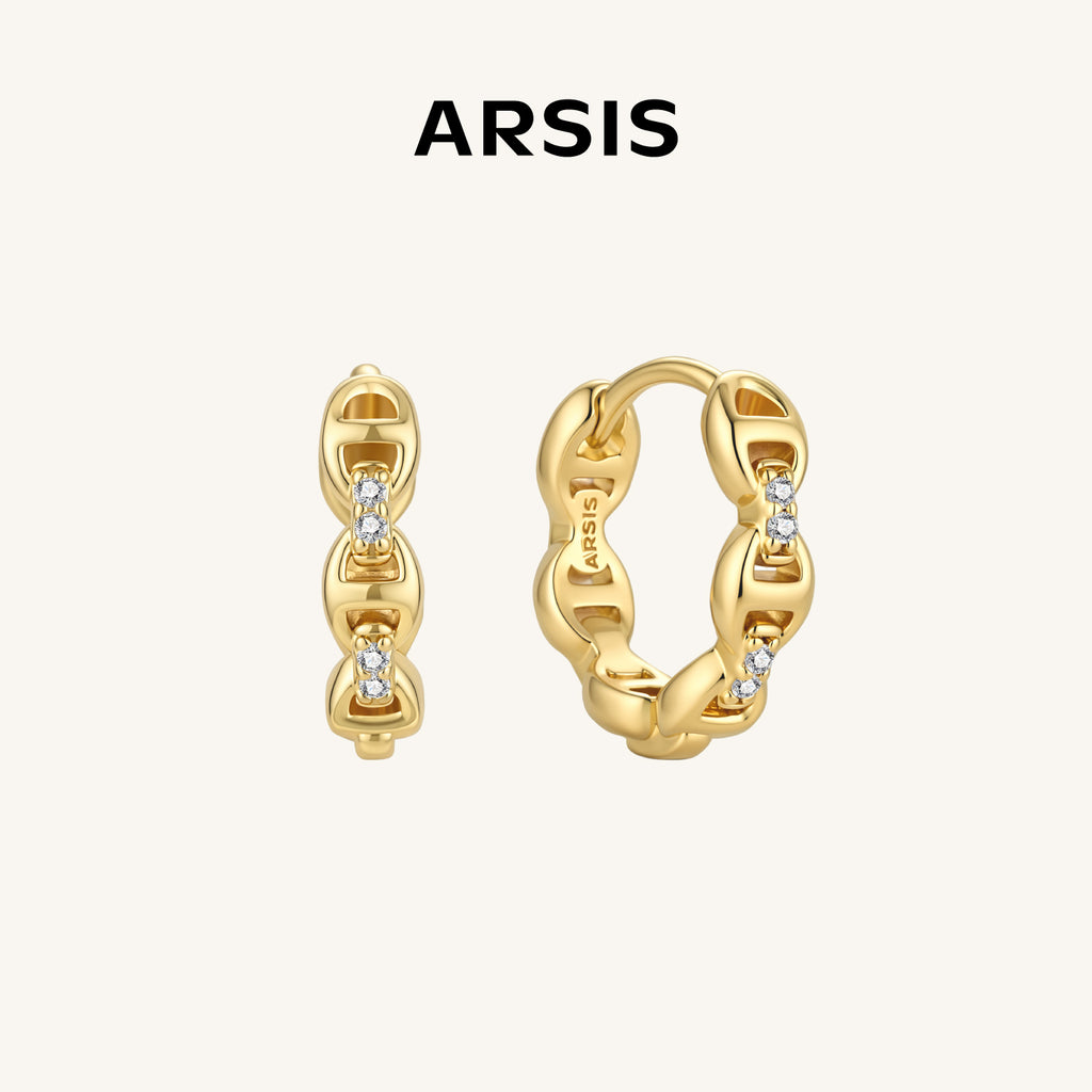 Signature Chain Link Small Hoop Earrings