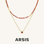 Felice Red Agate Twin-Layer Necklace