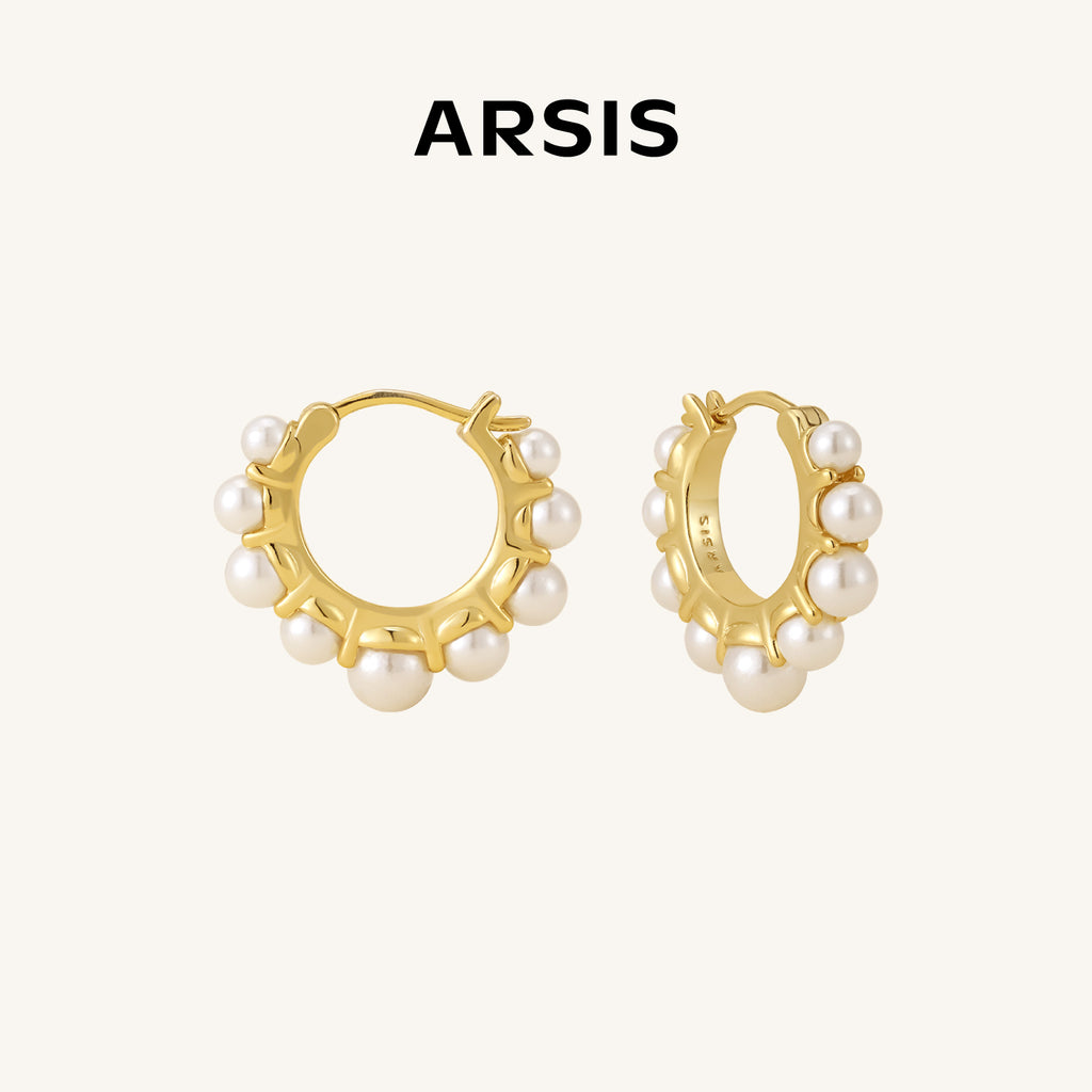 Innocence Age Shell Pearl Hoop Earrings