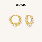 Innocence Age Shell Pearl Hoop Earrings