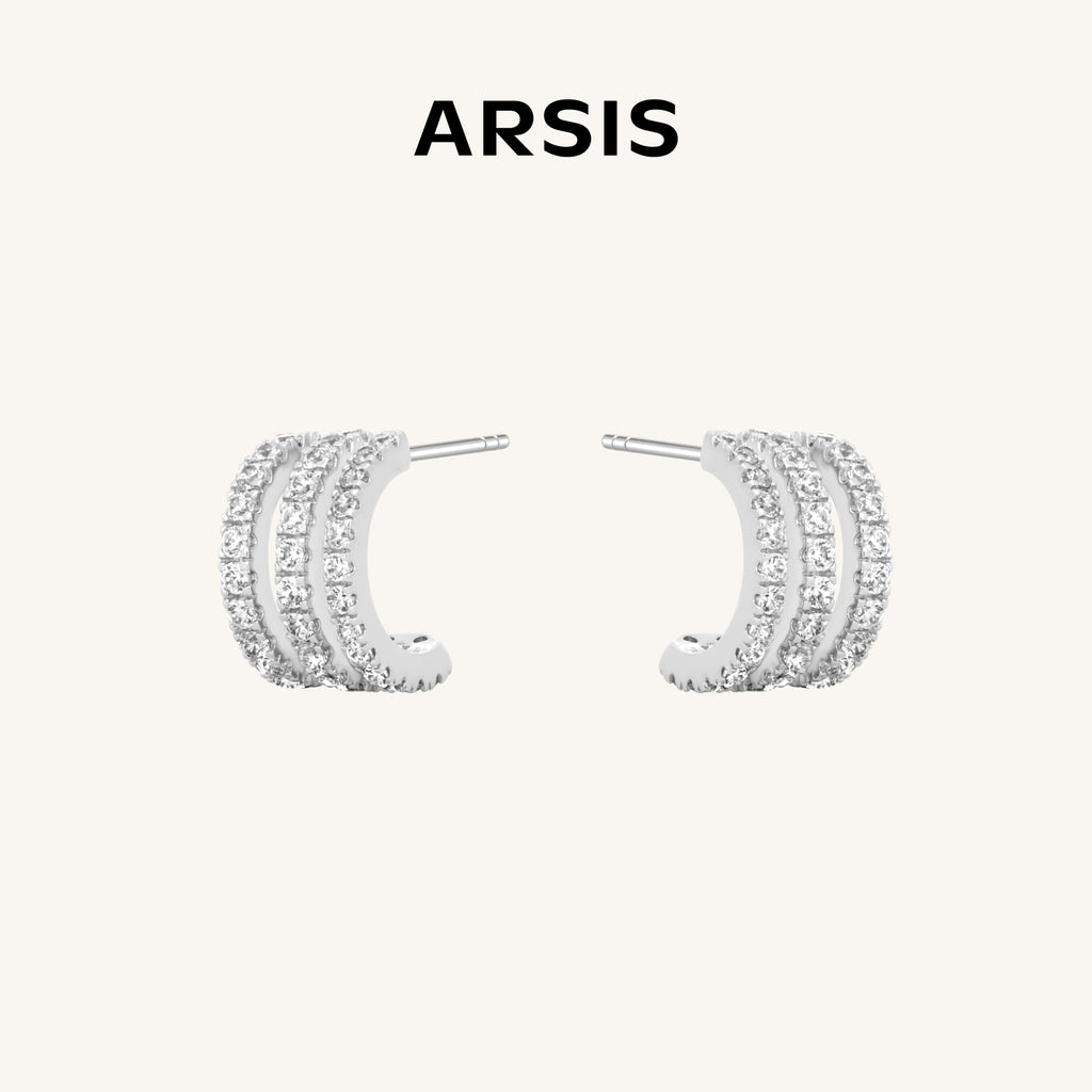Lucia Triple-Illusion Stud Earrings