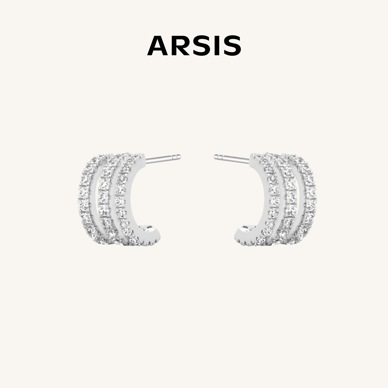 Lucia Triple-Illusion Stud Earrings