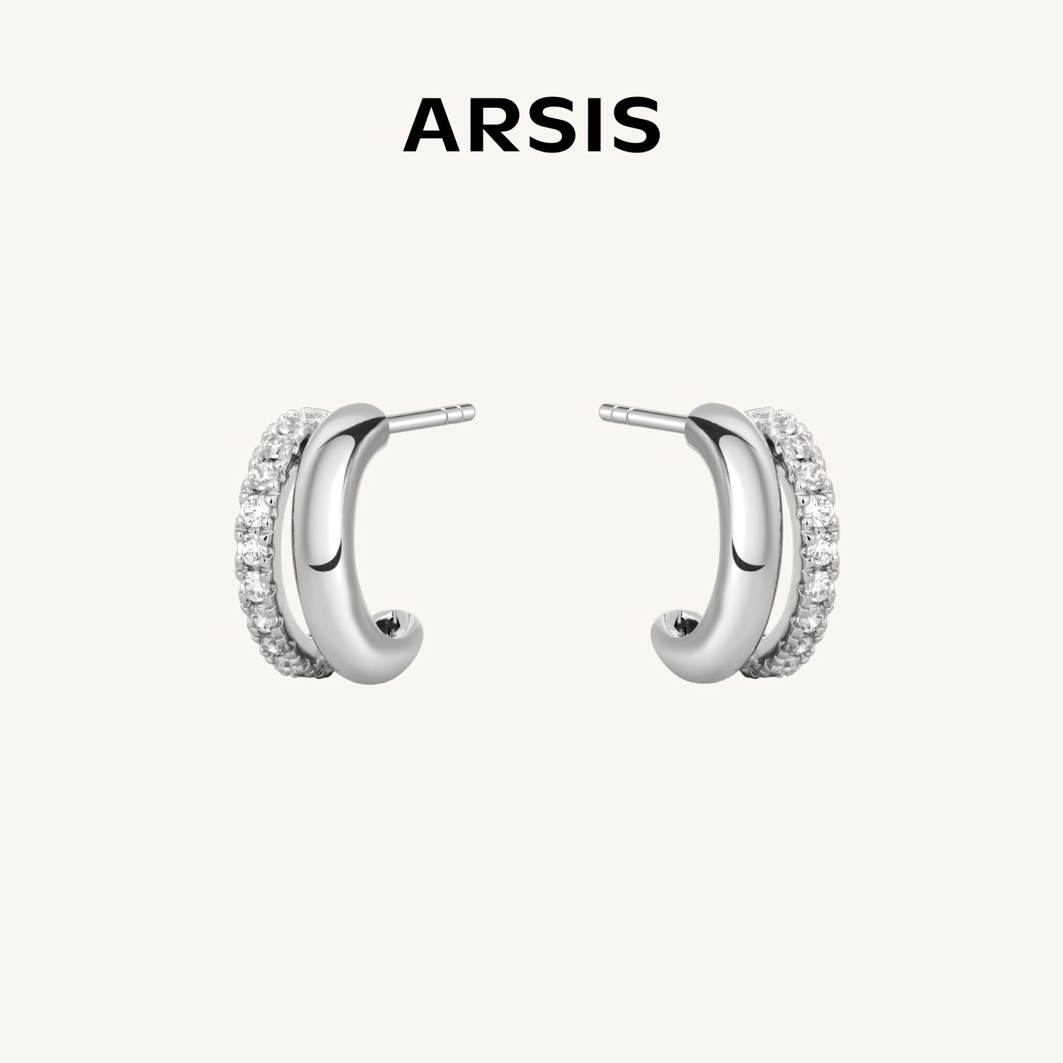 Lucia Pavé Duet Huggie Earrings