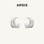 Lucia Triple Wave Huggie Earrings