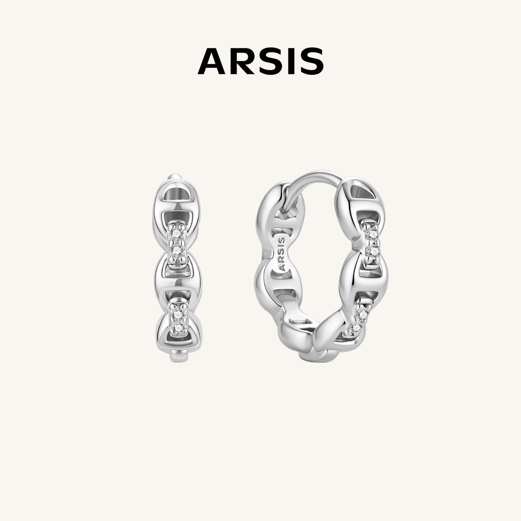 Signature Chain Link Small Hoop Earrings