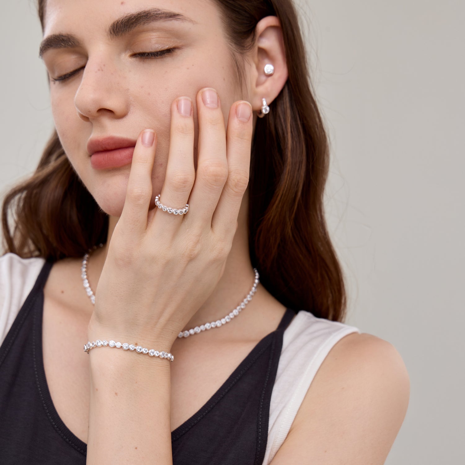 Crafted CZ Bobble Tennis Bracelet