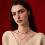 Felice Red Agate Twin-Layer Necklace