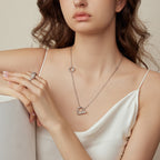Crafted Double Hoops Toggle Necklace