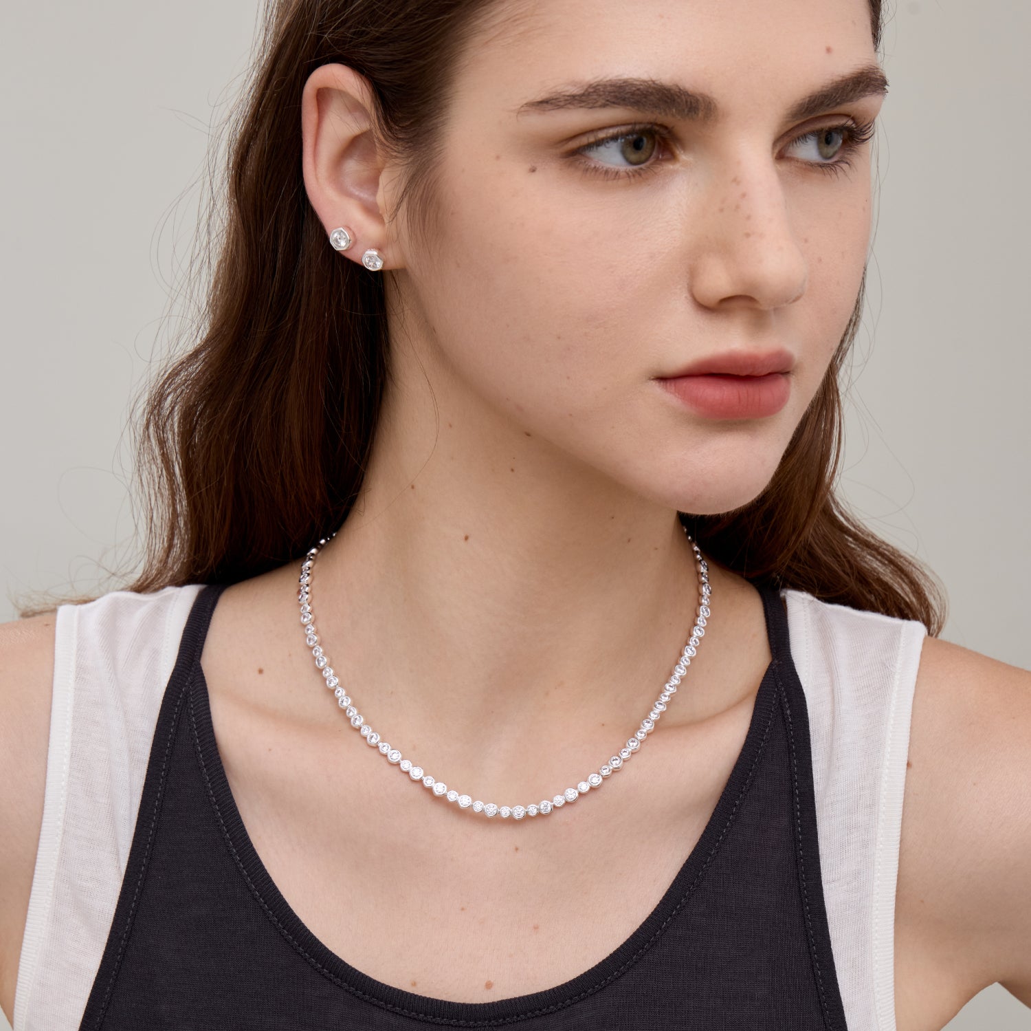 Crafted CZ Bobble Tennis Necklace