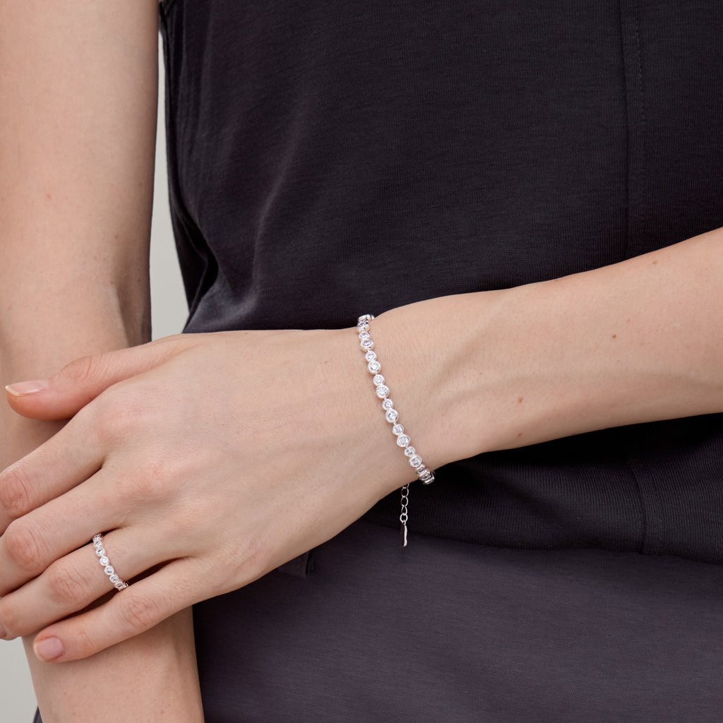 Crafted CZ Bobble Tennis Bracelet