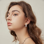 Crafted Pavé Pearl Huggie Earrings