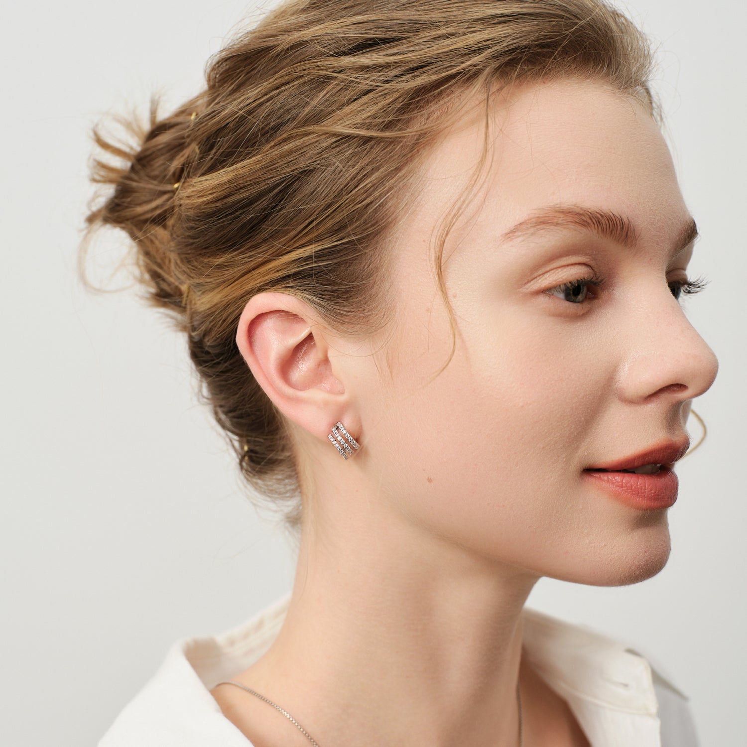 Lucia Triple-Illusion Stud Earrings