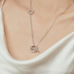 Crafted Double Hoops Toggle Necklace
