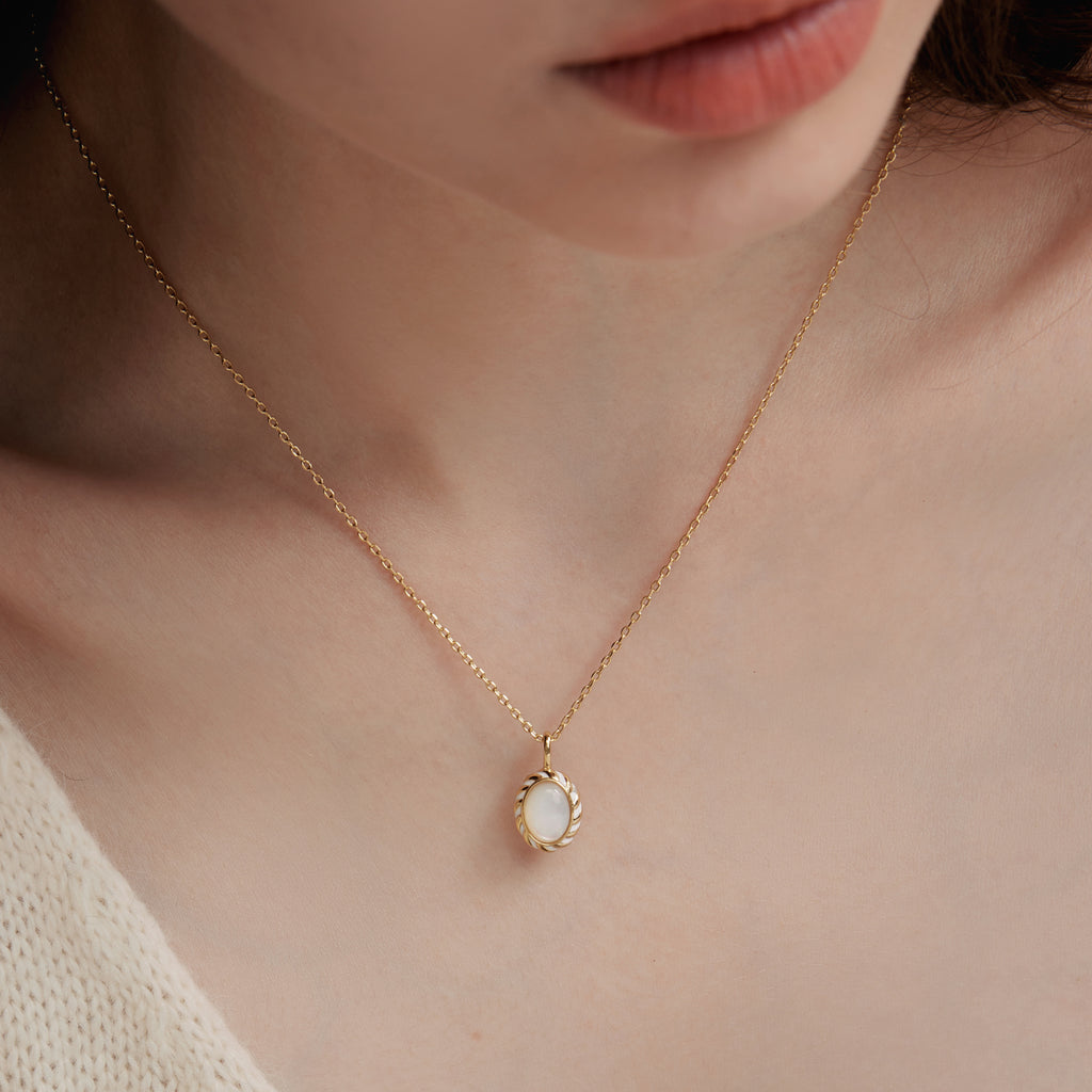 Moonlight Mother of Pearl Pendant Necklace