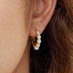 Innocence Age Shell Pearl Hoop Earrings