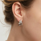 Lucia Triple Wave Huggie Earrings