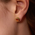 Felice Red Bean Stud Earrings