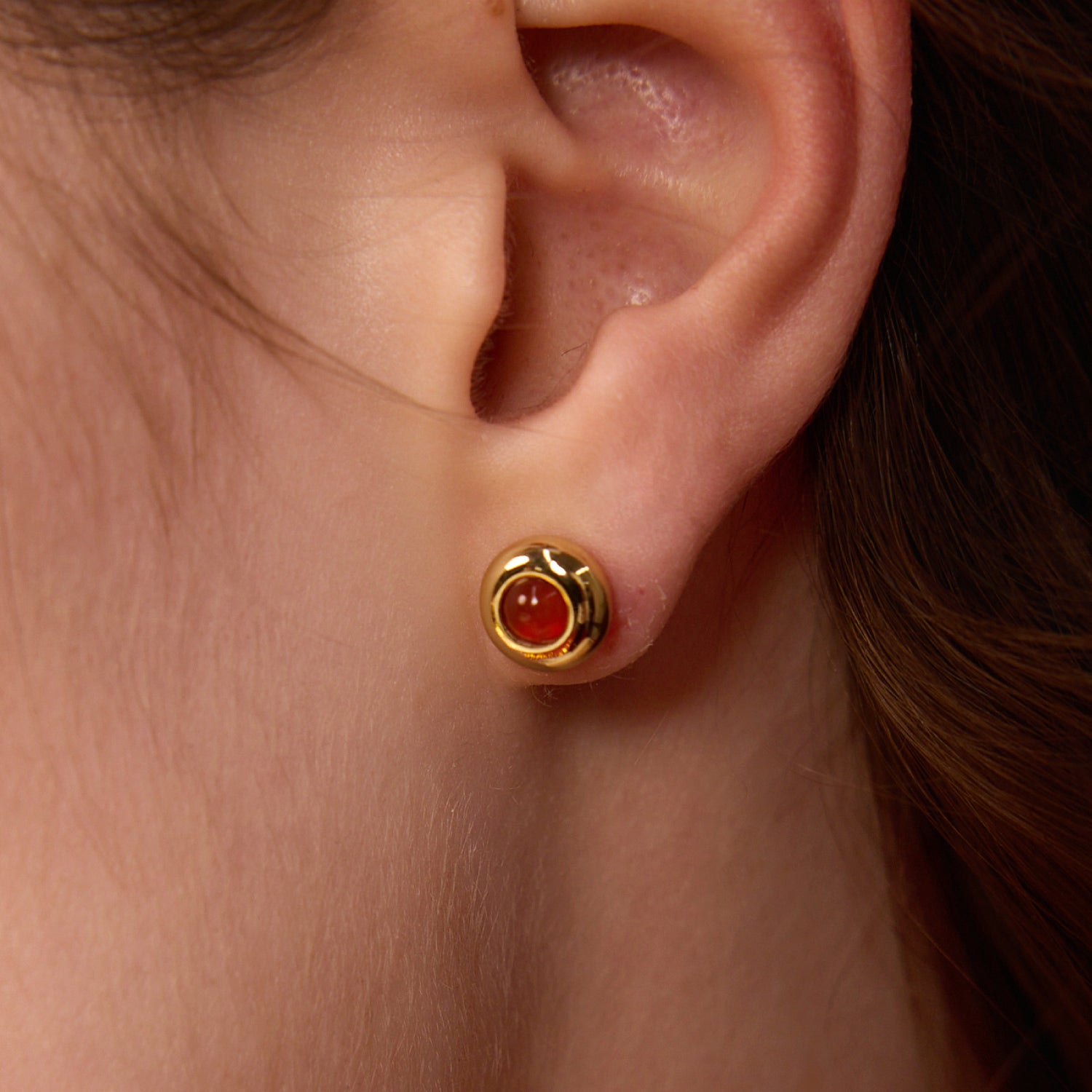 Felice Red Bean Stud Earrings