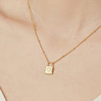 Mother of Pearl Padlock Pendant Necklace
