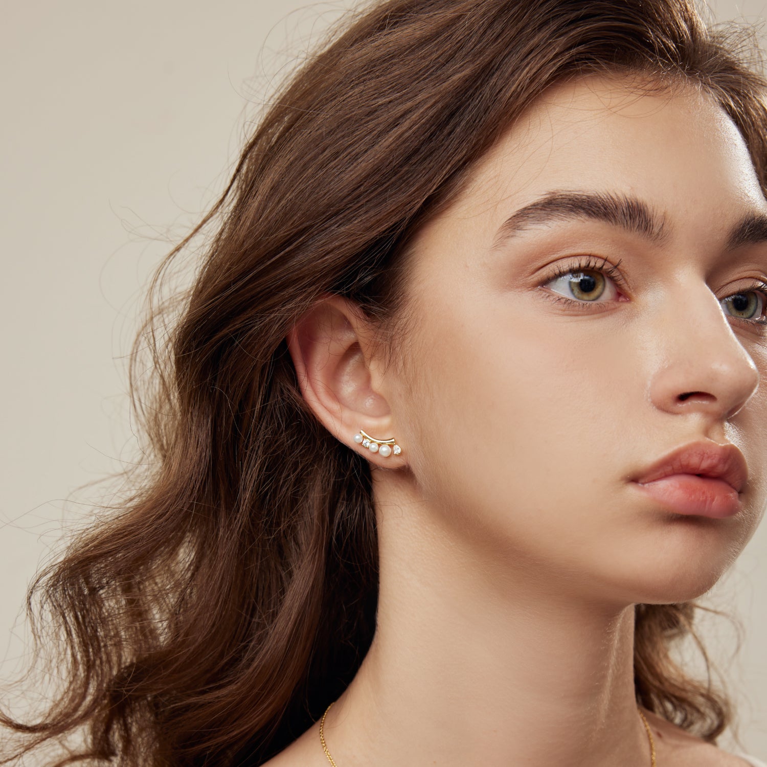 Shell Pearl Smile Stud Earrings