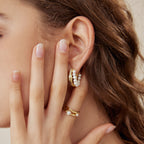 Crafted Pavé Pearl Huggie Earrings