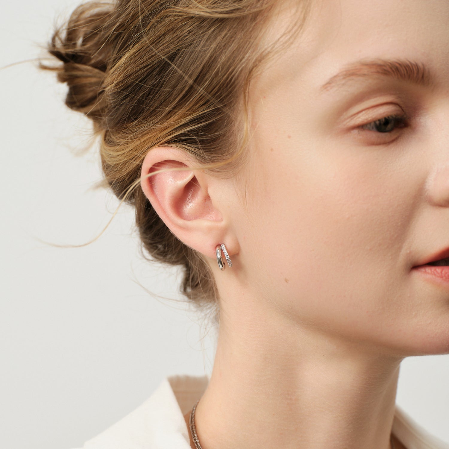 Lucia Pavé Duet Huggie Earrings