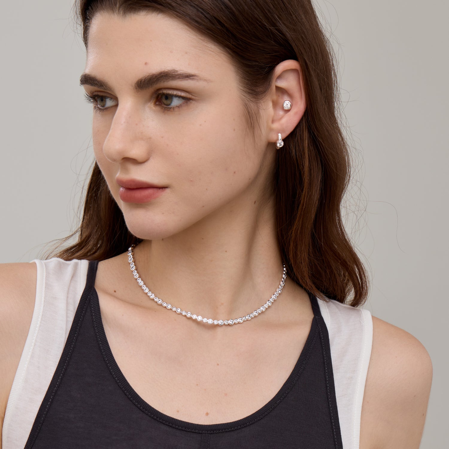 Crafted CZ Bobble Tennis Necklace