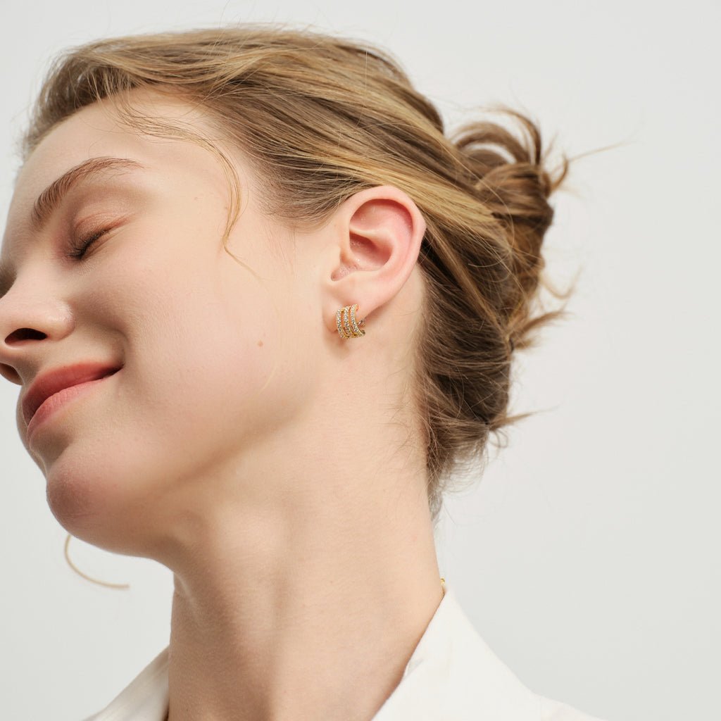 Lucia Triple-Illusion Stud Earrings