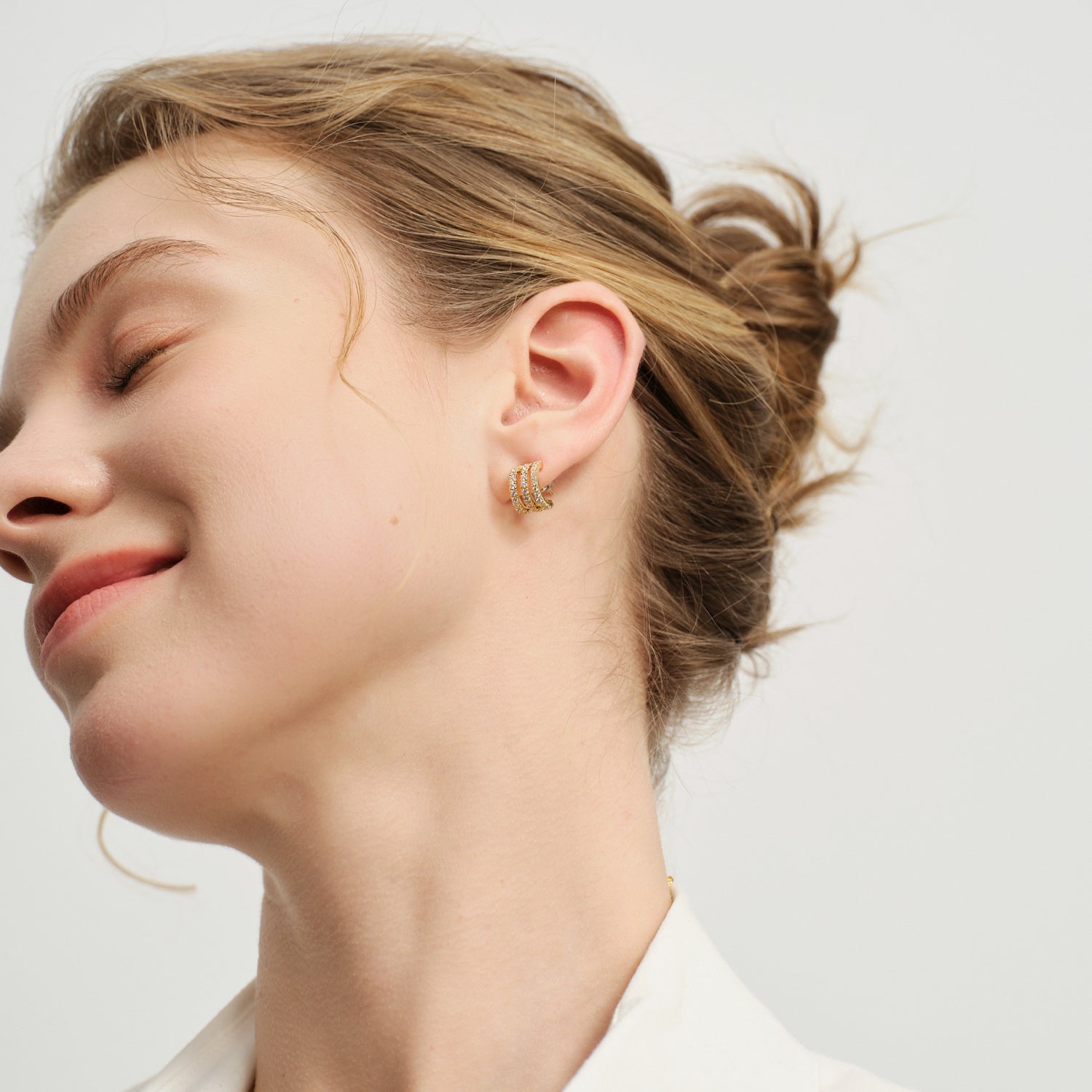 Lucia Triple-Illusion Stud Earrings