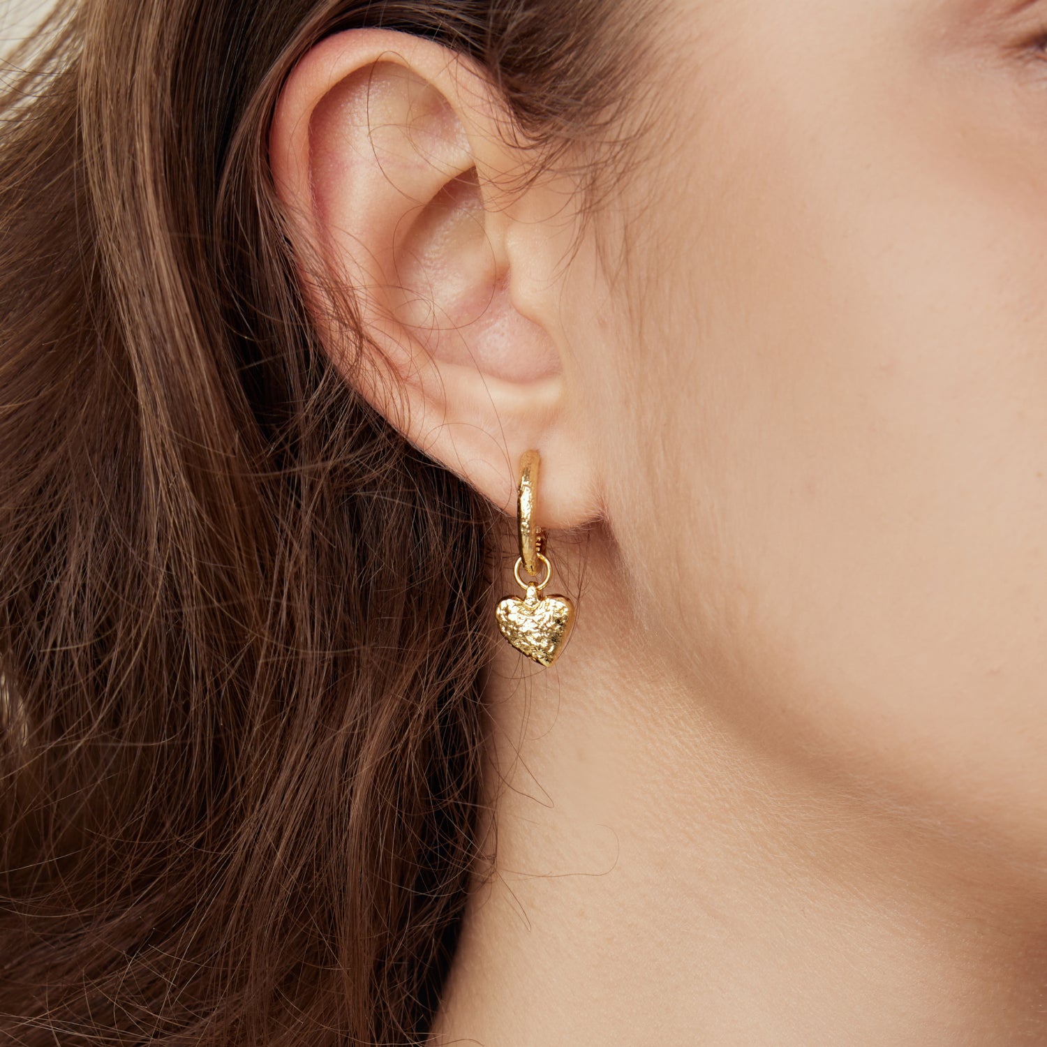 Baroque Pearl Heart Huggie Ear Jackets