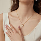Mother of Pearl Padlock Pendant Necklace