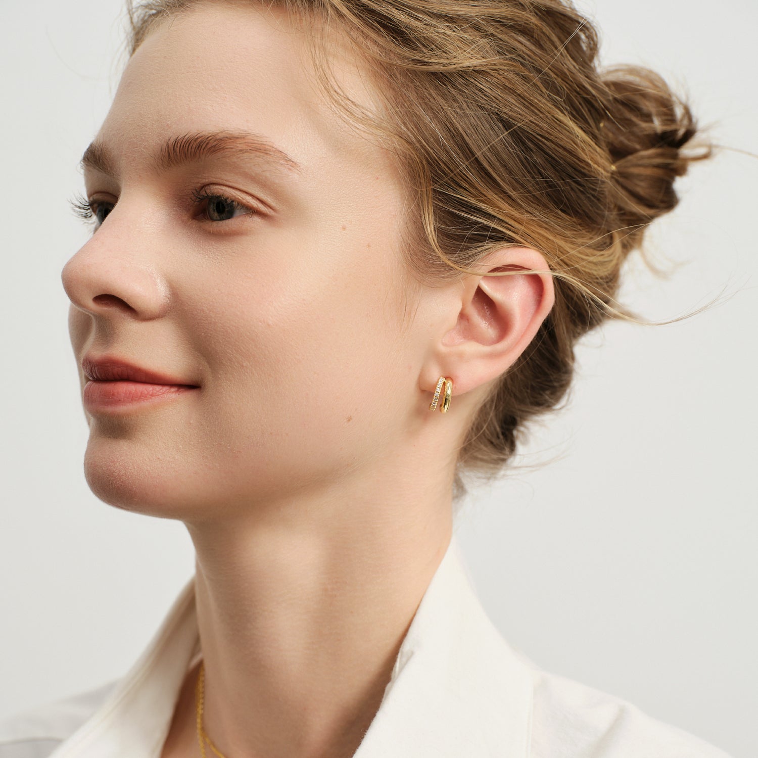 Lucia Pavé Duet Huggie Earrings