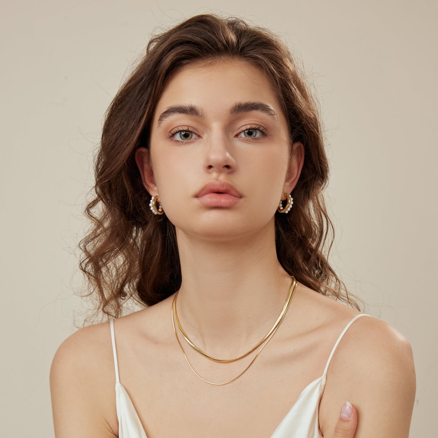 Crafted Pavé Pearl Huggie Earrings