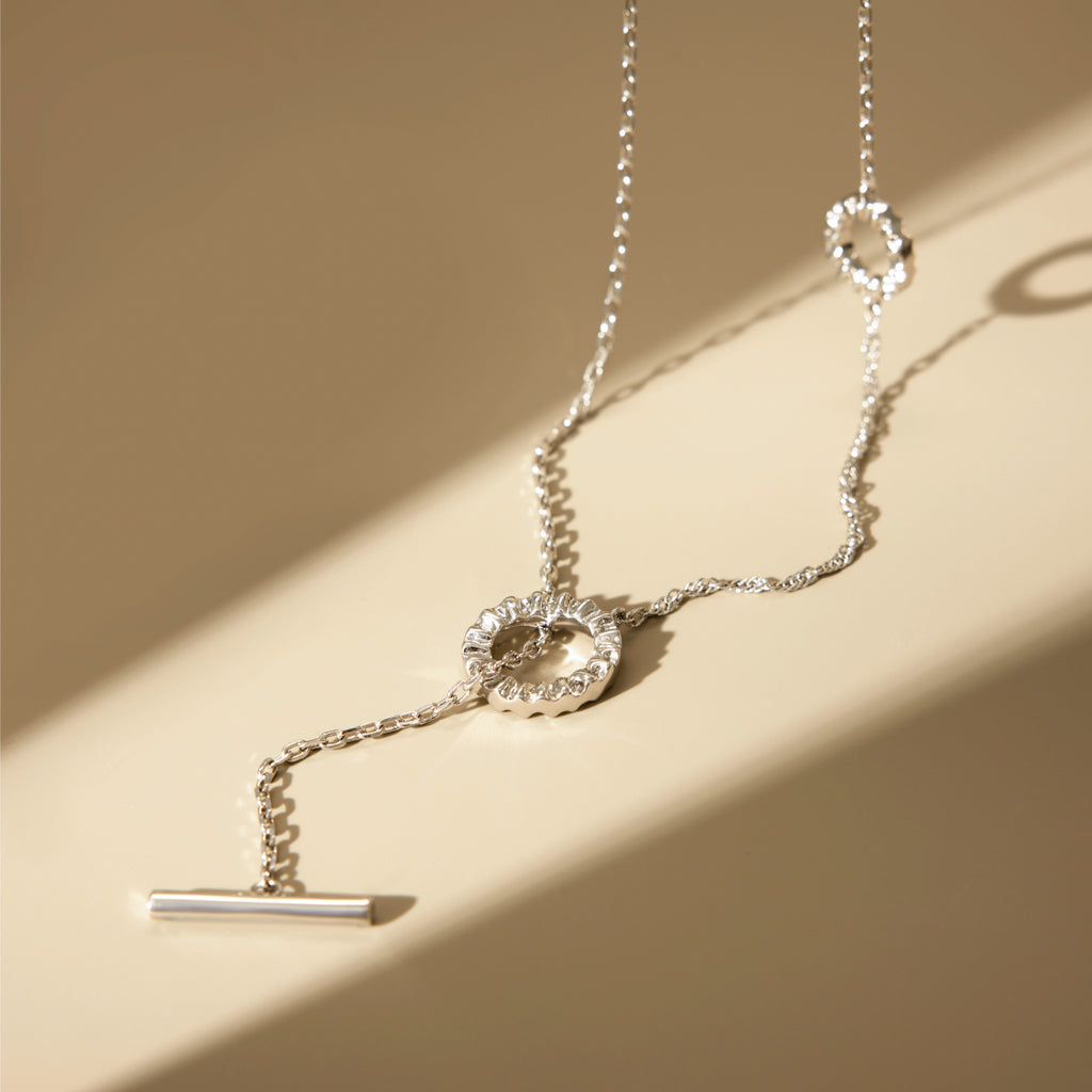 Crafted Double Hoops Toggle Necklace