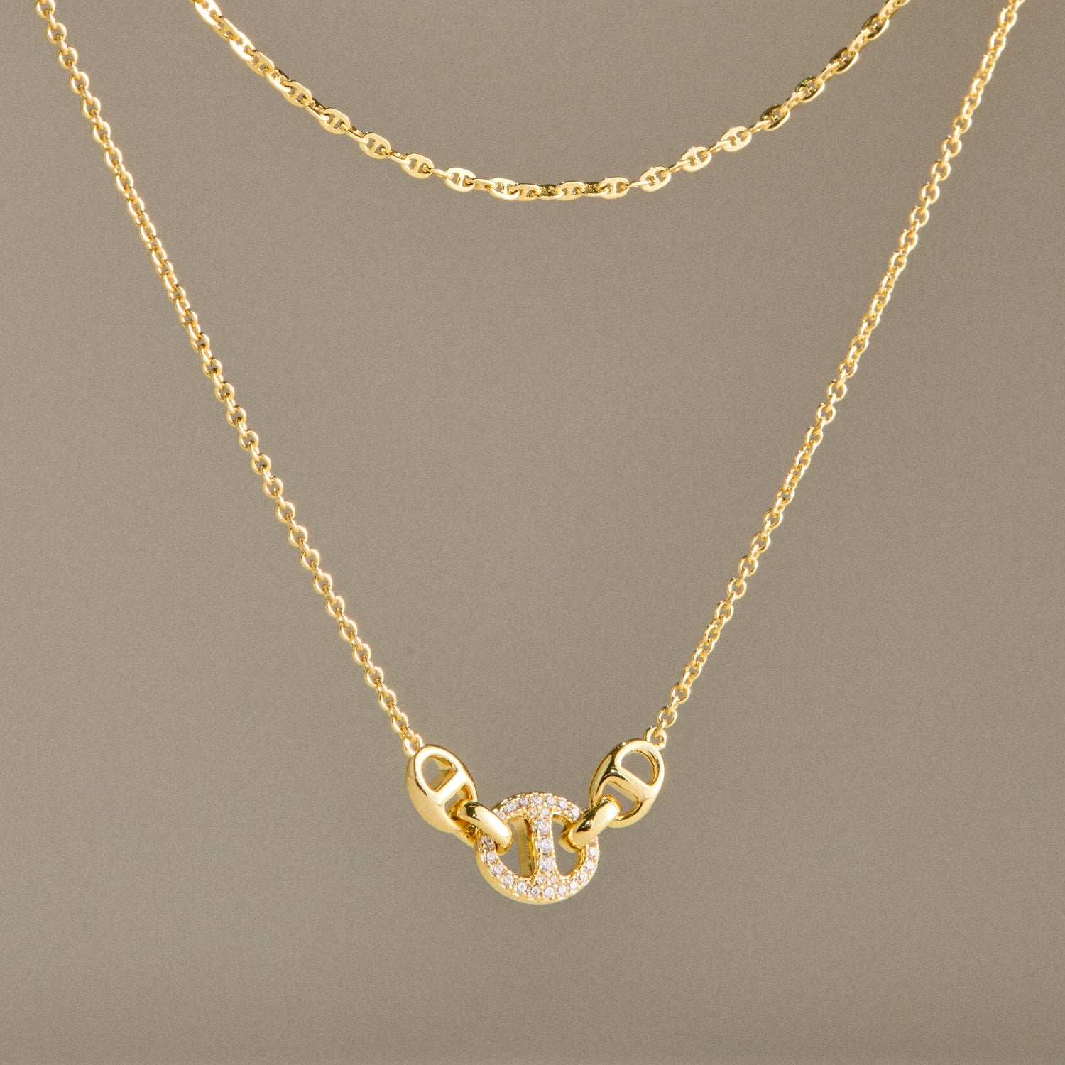 Signature Triple Interlock Necklace