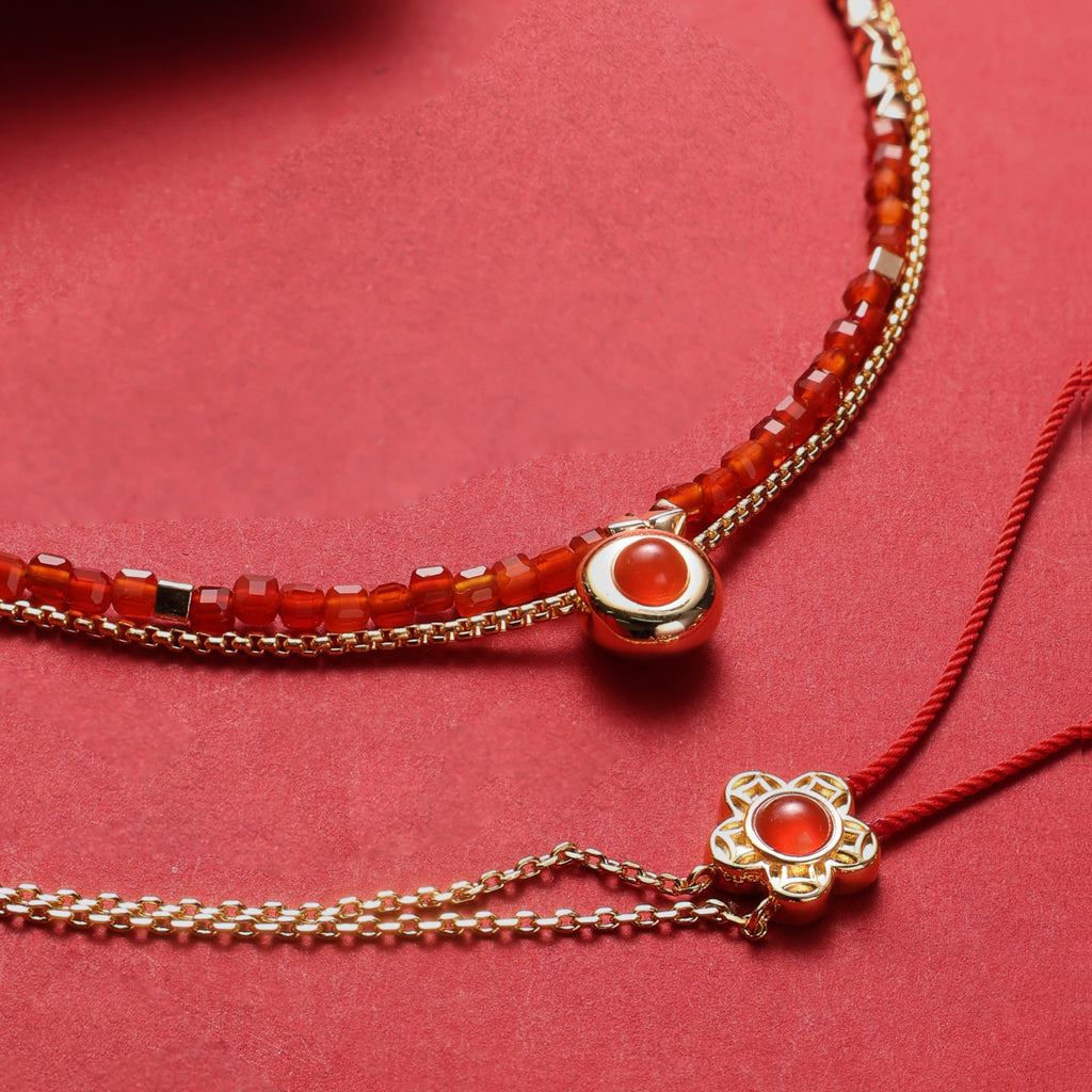 Felice Red Agate Twin-Layer Necklace