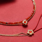 Felice Red Agate Twin-Layer Necklace