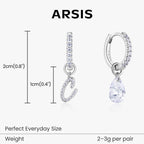 Artistic Initial Earrings with Ear Jackets