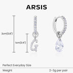 Artistic Initial Earrings with Ear Jackets
