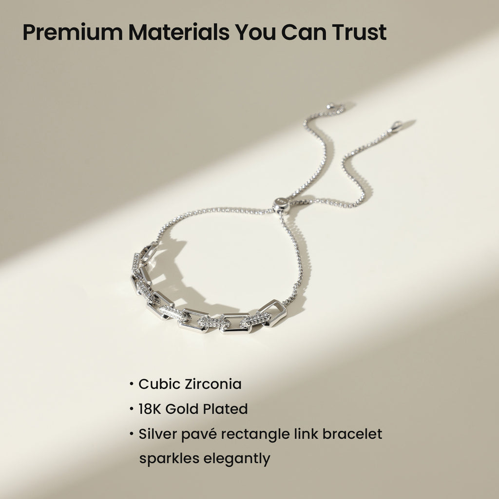Paperclip Chain Bracelet with Cubic Zirconia