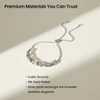 Paperclip Chain Bracelet with Cubic Zirconia