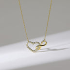 Gold-Tone Bow Heart Necklace