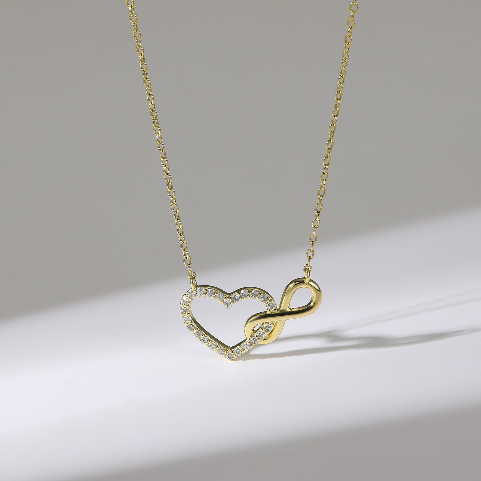 Gold-Tone Bow Heart Necklace