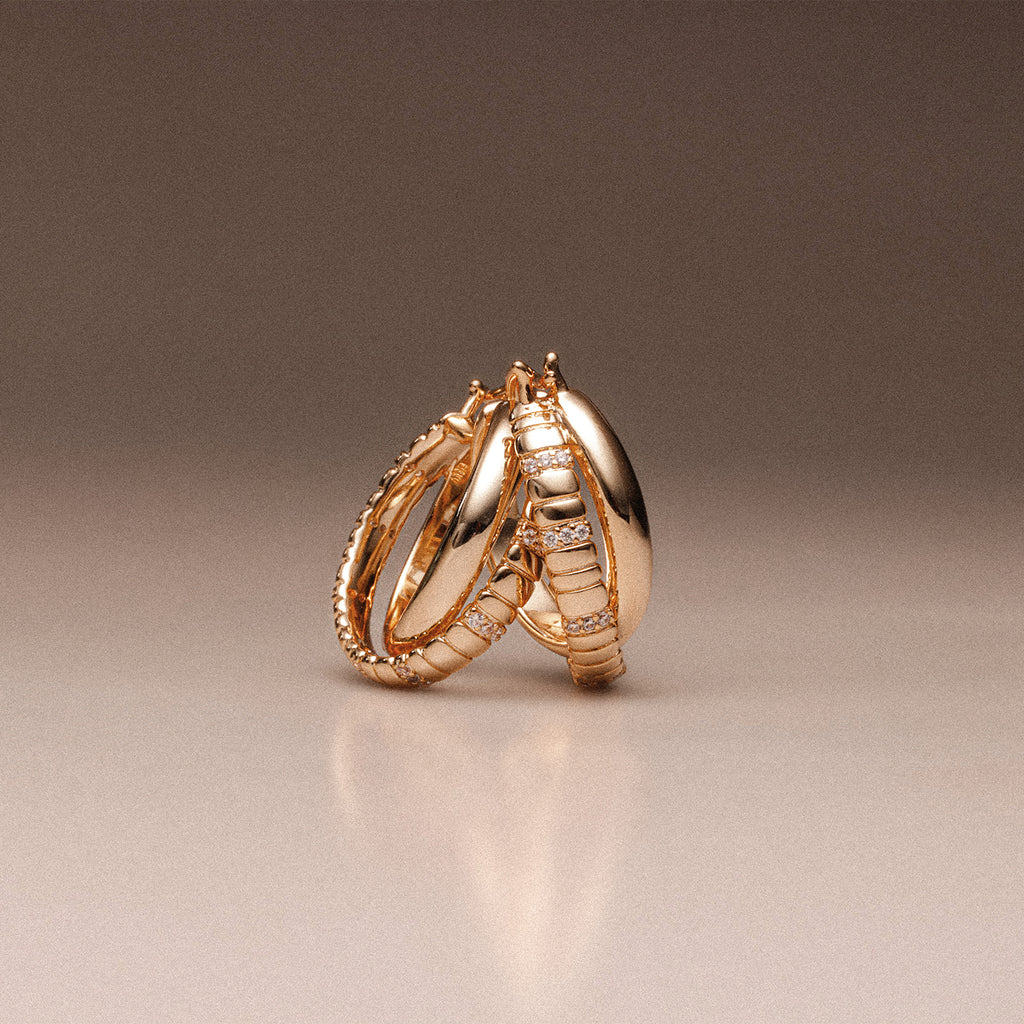 Mix & Match Double-Row Snake Chain Hoop Earrings