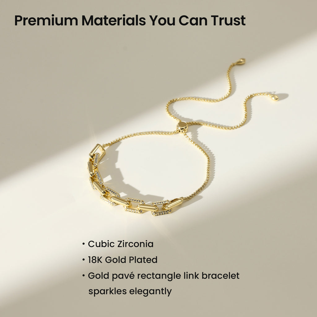 Paperclip Chain Bracelet with Cubic Zirconia