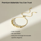 Paperclip Chain Bracelet with Cubic Zirconia