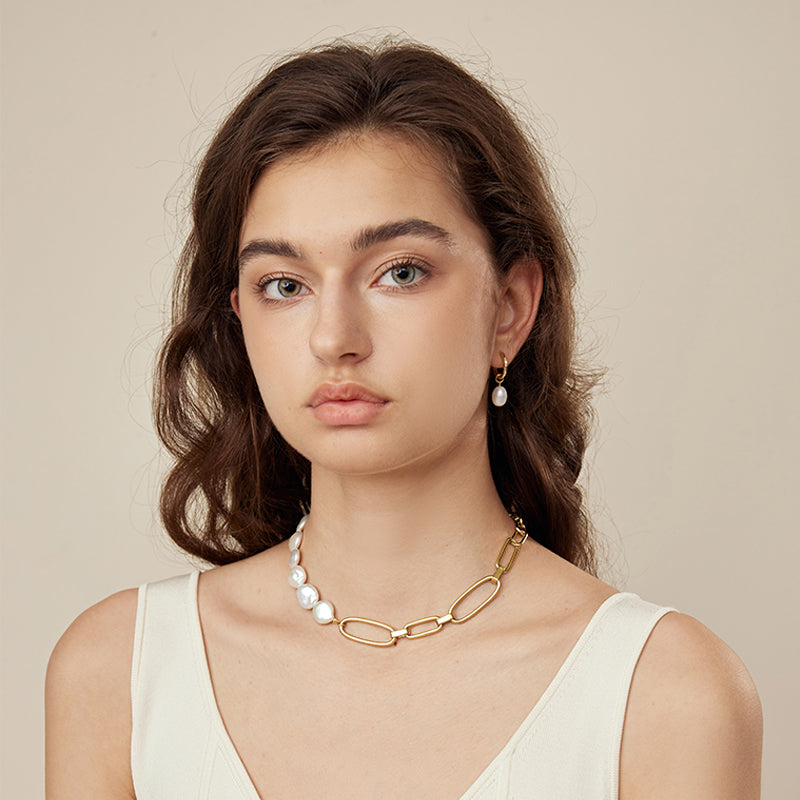 Baroque Pearl Patchwork Necklace