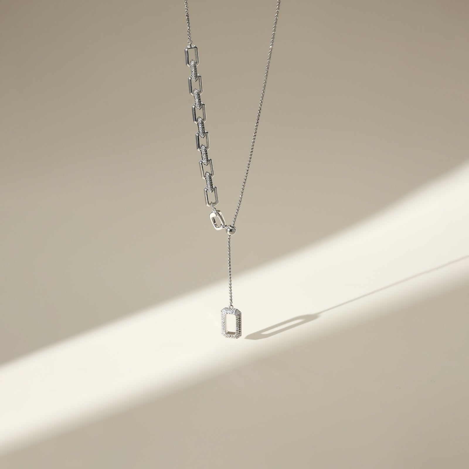 Medium Paperclip Lariat Necklace
