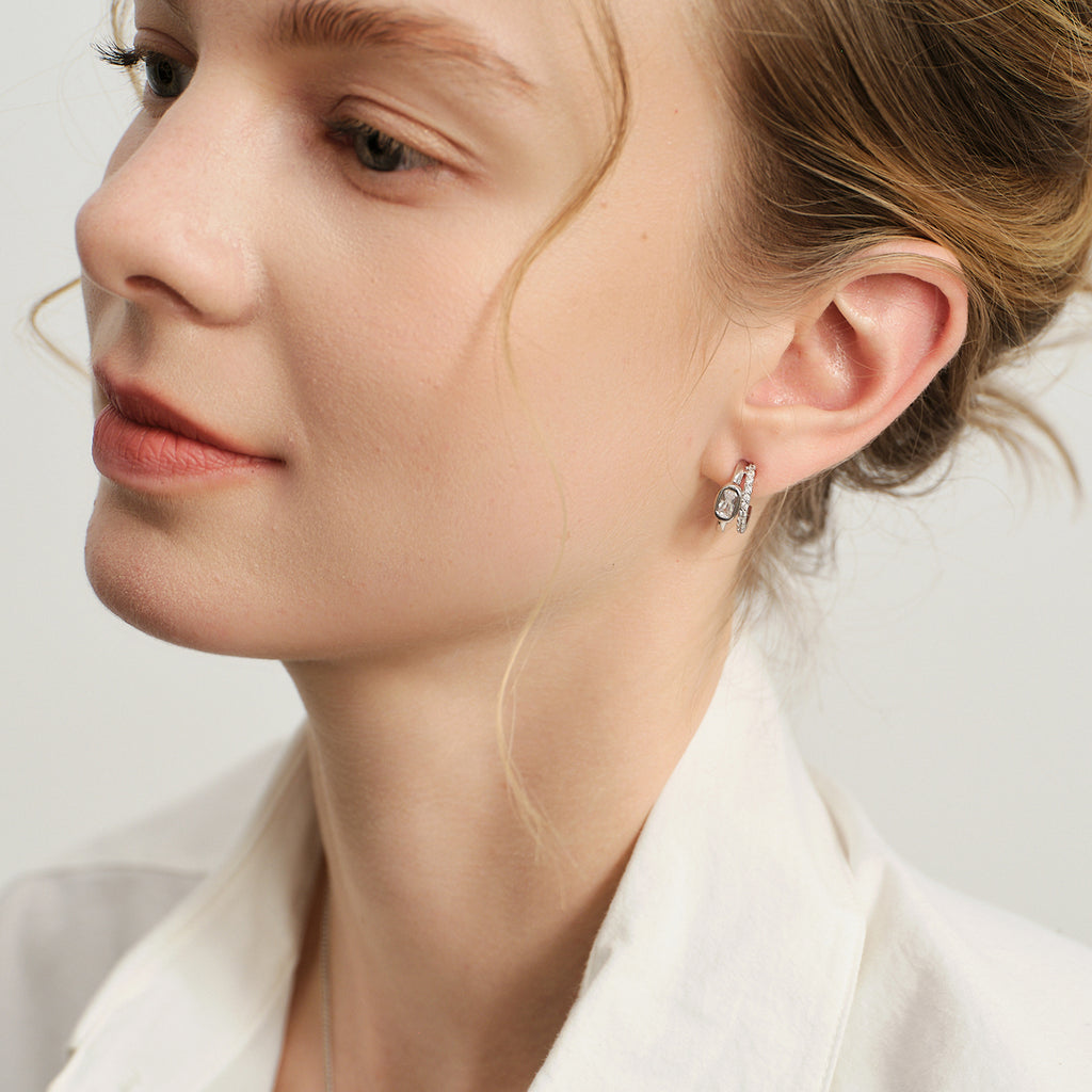 Lucia Sugar Cube Hoop Earrings